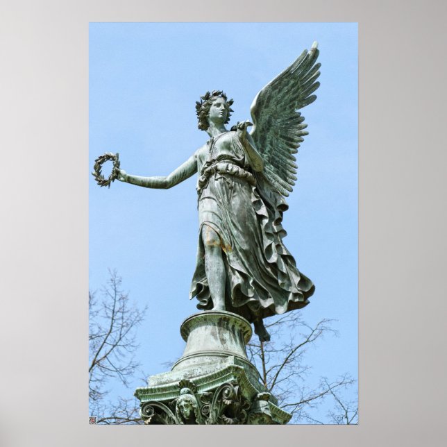 Staty av ängel i Charlottenburg slottsträdgård Poster (Framsidan)