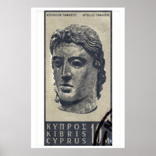 Staty av Apollo - Cypern - Frimärksutskrift Poster