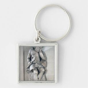 Staty av Charles de Maigny 1557 Fyrkantig Silverfärgad Nyckelring