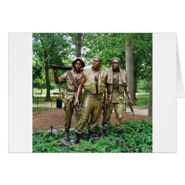 Staty av de tre vietnamkrigetvetsna för militärer OBS kort (Framsidan Horizontal)