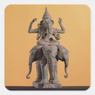 Staty av den hinduiska guden Ganesh Fyrkantigt Klistermärke