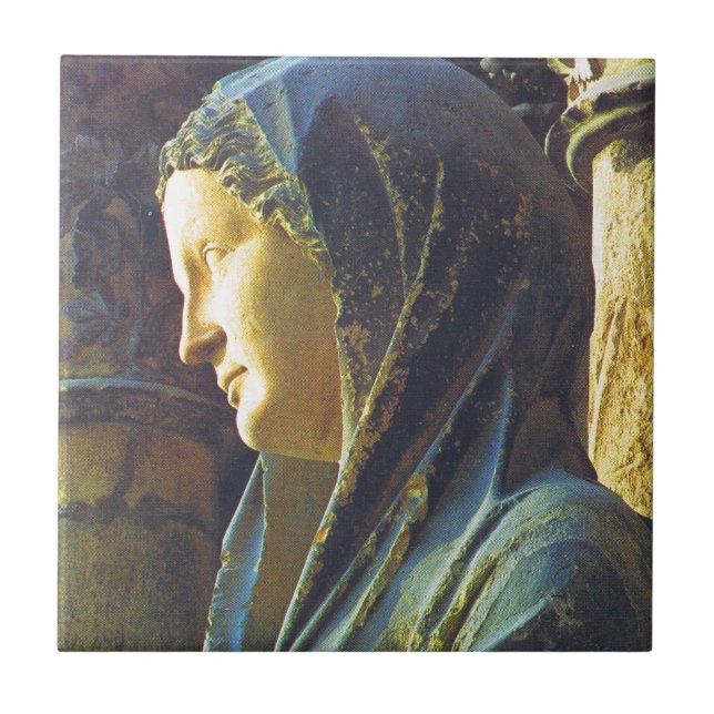 Staty av den jungfruliga Maryen Kakelplatta (Framsidan)