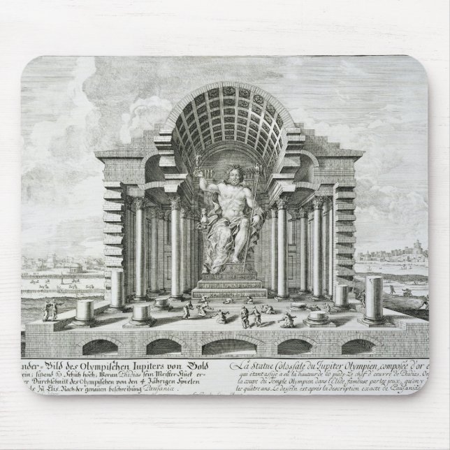 Staty av den olympiska zeusen som göras av Phidias Musmatta (Framsidan)
