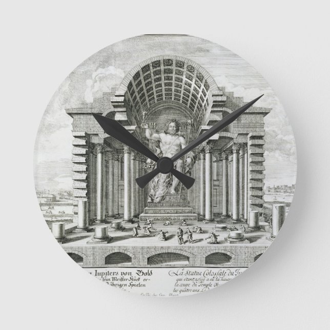 Staty av den olympiska zeusen som göras av Phidias Rund Klocka (Framsida)