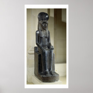 Staty av denhövdade gudinnan Sekhmet, från th Poster