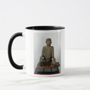 Staty av en placerad man, Mbembe, Nigeria Mugg