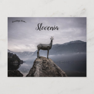 Staty av Goldhhorn sjön Bohinj Slovenien Vykort