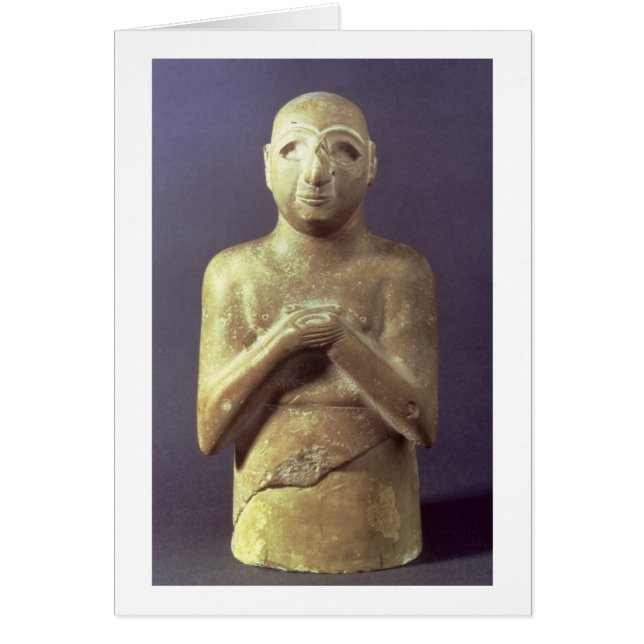 Staty av guden Utu, Mesopotamian, c.2400 BC (li Hälsningskort (Framsidan)