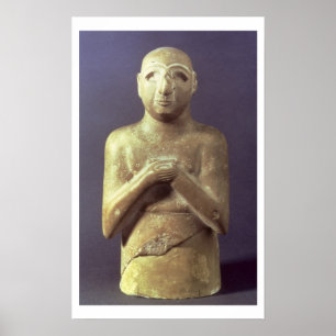 Staty av guden Utu, Mesopotamian, c.2400 BC (li Poster