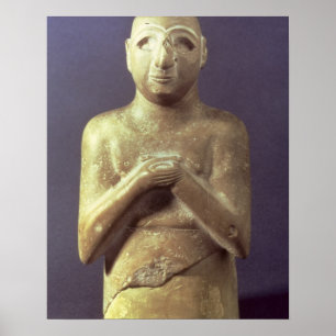 Staty av guden Utu, Mesopotamian, c.2400 BC (li Poster