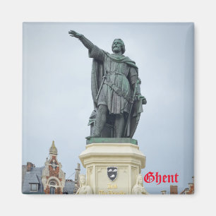Staty av Jacob van Artevelde i Gent, Belgien Magnet