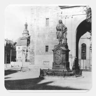 Staty av Johann Sebastian Bach Fyrkantigt Klistermärke