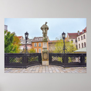 Staty av Johannes Nepomuk, Bratislava, Slovakien Poster