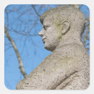 Staty av John F. Kennedy i Bonn Fyrkantigt Klistermärke