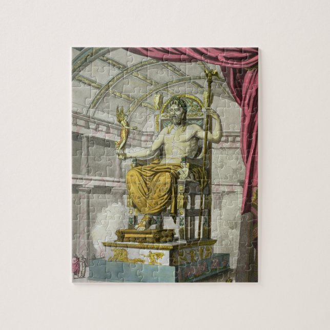 Staty av Jupiter i ett tempel, från 'Costumi dei R Pussel (Vertikal)