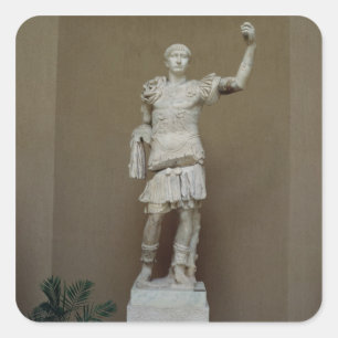 Staty av kejsaren Trajan (ANNONS 53-117) (marmor) Fyrkantigt Klistermärke