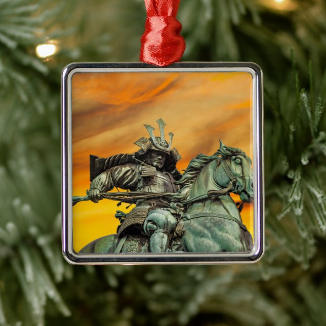 Staty av Kusunoki Masashige, Japan Julgransprydnad Metall (Träd)