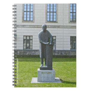 Staty av Max Planck i Berlin Anteckningsbok Med Spiral