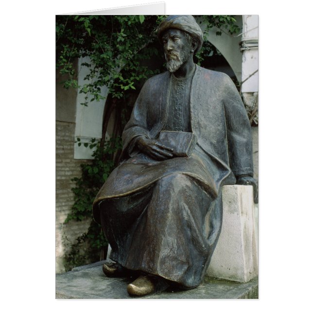 Staty av Moses Maimonides Hälsningskort (Framsidan)