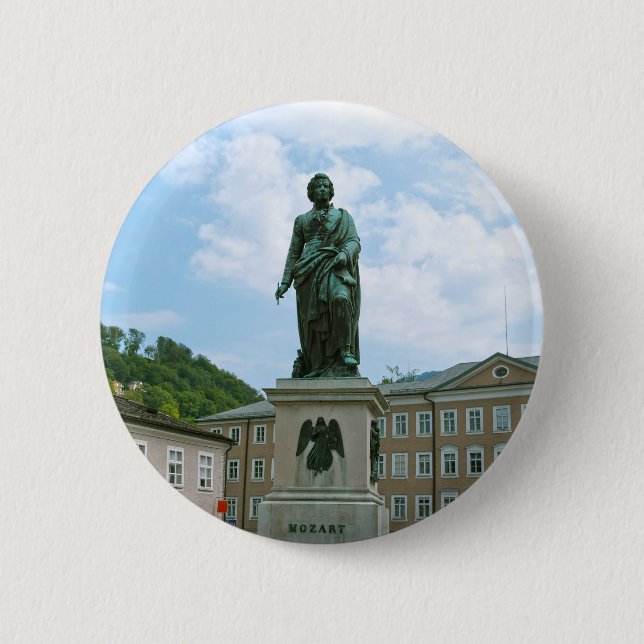 Staty av Mozart i Salzburg Knapp (Framsida)