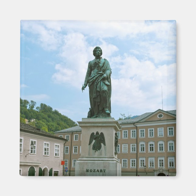 Staty av Mozart i Salzburg Magnet (Framsidan)