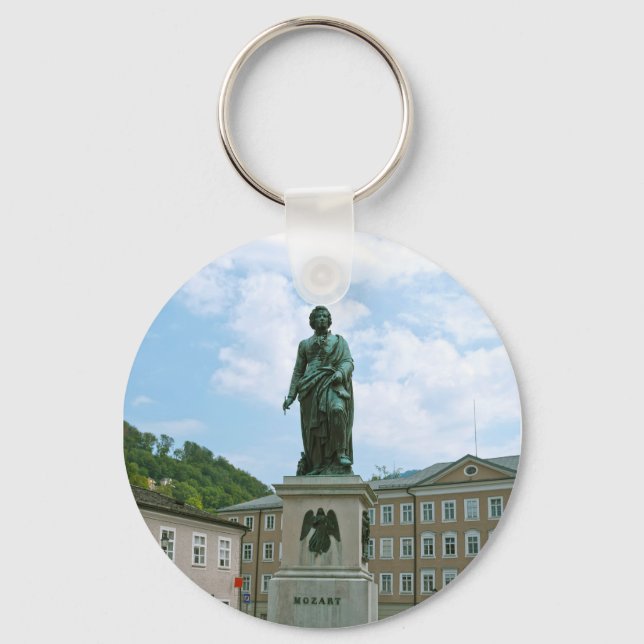 Staty av Mozart i Salzburg Nyckelring (Framsida)