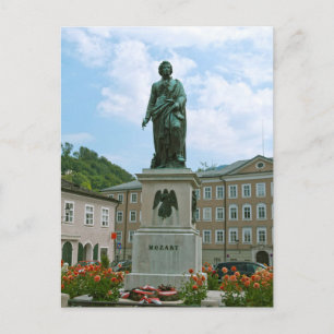 Staty av Mozart i Salzburg Vykort