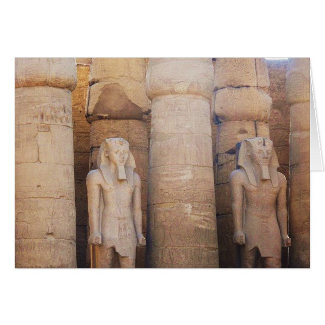 Staty av pharaohen Ramses II, Luxor tempel Hälsningskort (Framsidan Horizontal)
