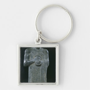 Staty av Prince Gudea, c.2150 BC Fyrkantig Silverfärgad Nyckelring