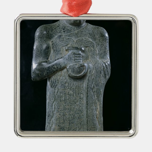 Staty av Prince Gudea, c.2150 BC Julgransprydnad Metall (Framsidan)
