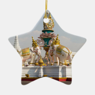 Staty av rosa elefanter Bangkok Thailand Julgransprydnad Keramik