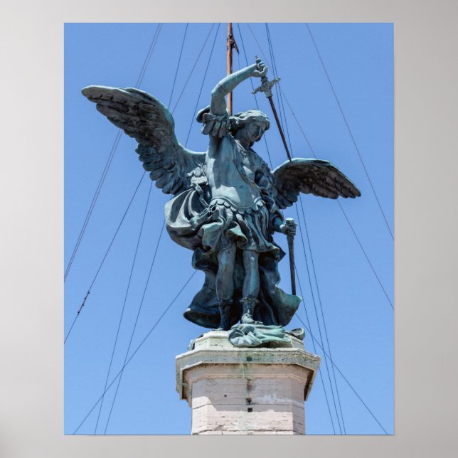 Staty av Sankta Mikael - Castel Sant'Angelo toppen Poster (Framsidan)