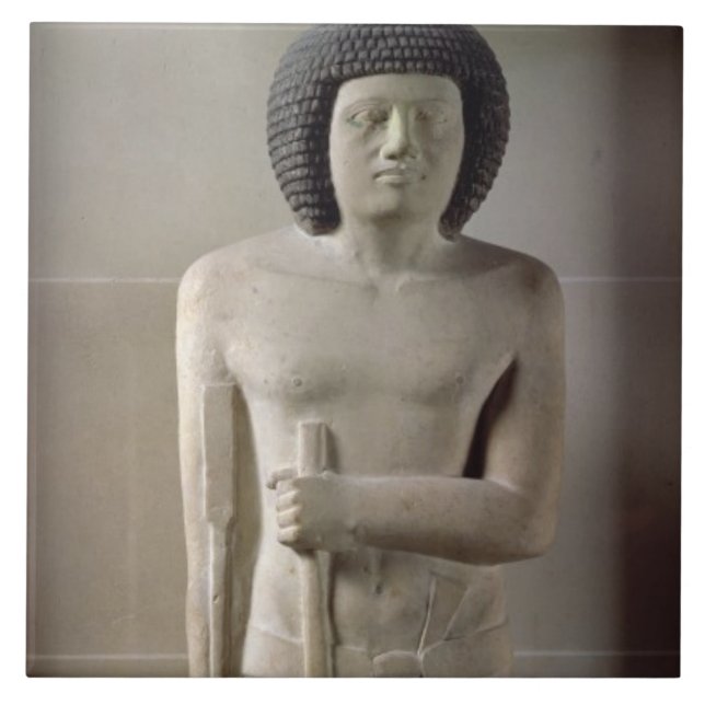 Staty av Sepa, gammalt kungarike (målad limestone) Kakelplatta (Framsidan)