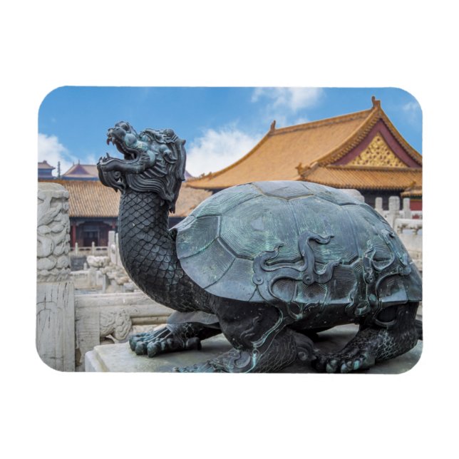 Staty of a turtle in the Forbidden City - Peking Magnet (Horisontell)