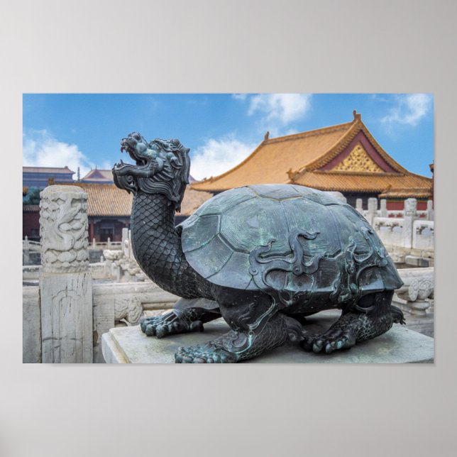 Staty of a turtle in the Forbidden City - Peking Poster (Framsidan)