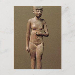 Staty of a young servant girl (wood) vykort