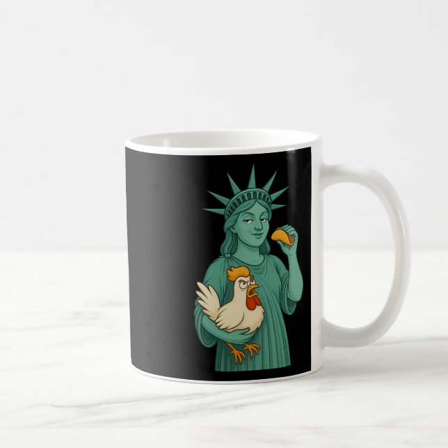 Staty över Frihet Kycklingtaco Trump Alltid Kyckli Kaffemugg (Höger)