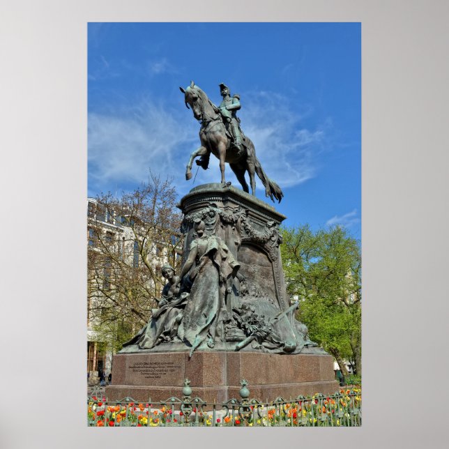 Staty över general Faidherbe, Lille, Frankrike Poster (Framsidan)