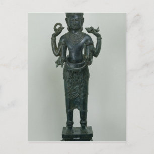Staty Vishnu i sin trippelform Vishnu Vykort