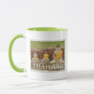 Statyer av sittande buddhor   Ayutthaya, Thailand Mugg