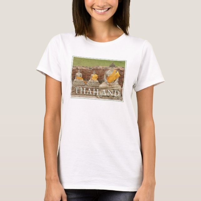 Statyer av sittande Buddhor | Ayutthaya, Thailand T Shirt (Framsida)