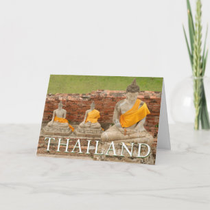Statyer av sittande buddhor Ayutthaya, Thailand Tack Kort
