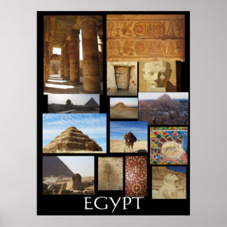 Statyer för arkeologi Pyramids Egypten Poster