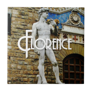 Statyn av den David Florence italien reser fotoet Kakelplatta