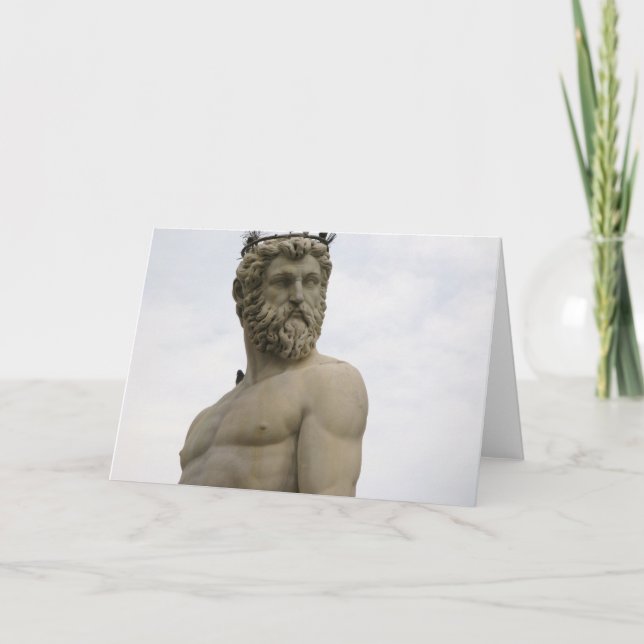 Statyn av Neptune Florence, italien noterar kortet Kort (Framsida)