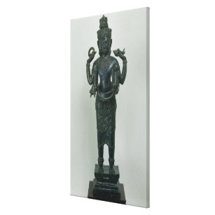 Statyn av Vishnu i hans trippel bildar av Vishnu Canvastryck