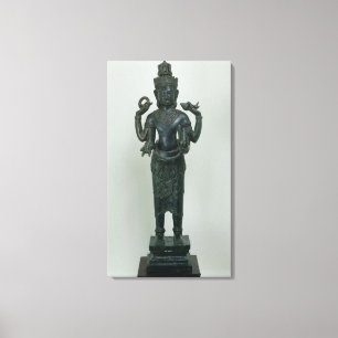 Statyn av Vishnu i hans trippel bildar av Vishnu Canvastryck