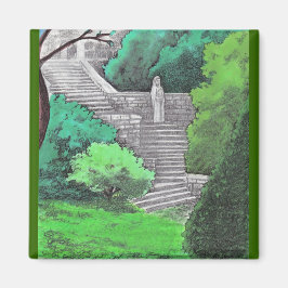 Statyn dam i en italiensk park magnet