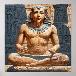 Statyn för det antika egyptiska skript poster