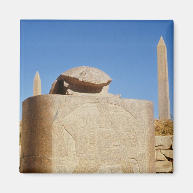 Statyn Helig scarab i Temple i Amun Magnet (Framsidan)